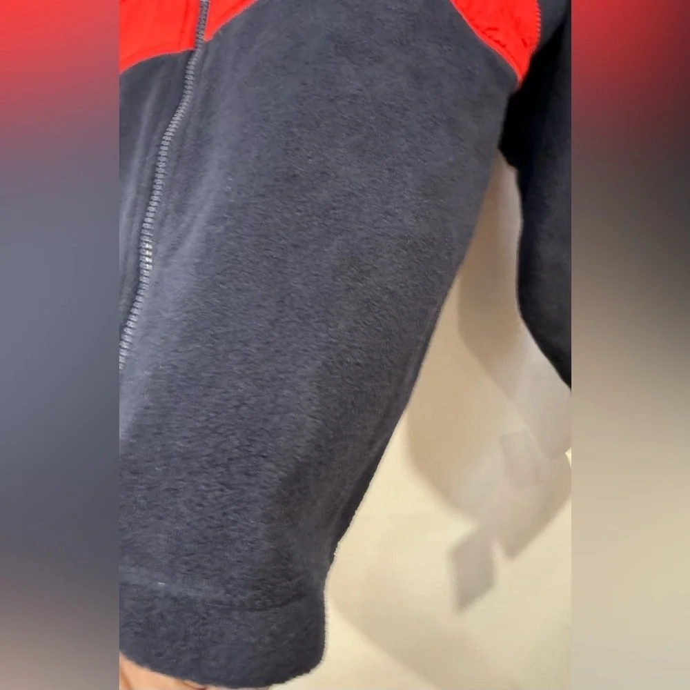 Vintage Fleece Jacket Mens M Navy Red Colorblock Full Zip Outdoor Retro NWT